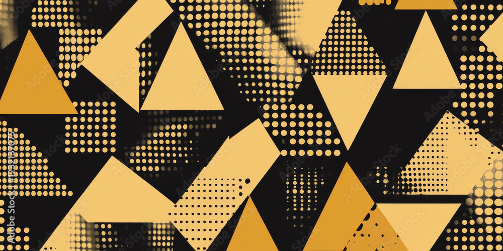 Aufkleber black and gold geometric universal background for business presentation. abstract seamless pattern w