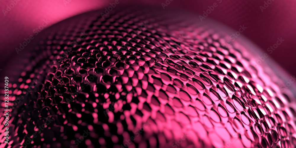 Poster pink spherical carbon textures with a reflective finish. a soft yet modern design with intricate pat