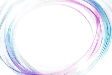 Abstract swirling light blue, purple, and pink circles on white background.