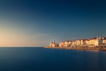 A coastal Slovenian town of Piran, long exposure HDR