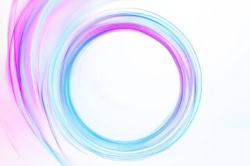 Abstract swirling pastel circle frame on white background.