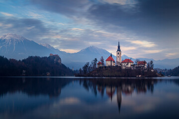 Church on the Bled lake island, Slovenia