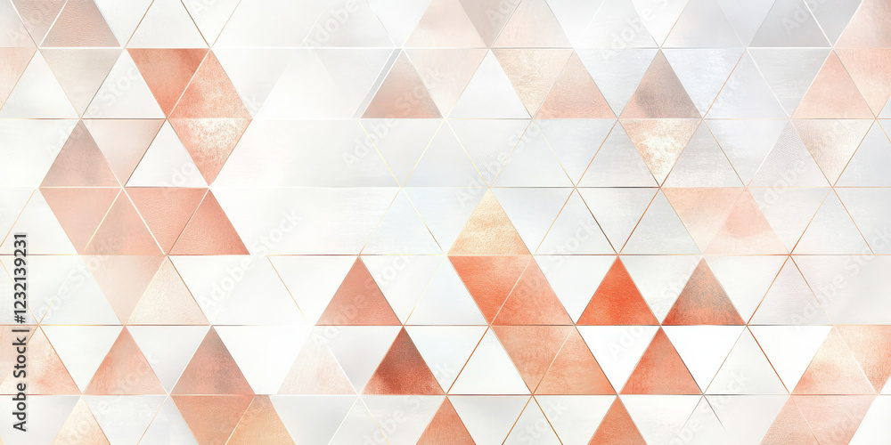 Poster rose gold and white geometric background for business presentation. abstract elegant seamless triang