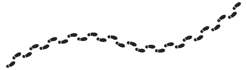 Step footprints paths. footstep prints and shoe steps . shoe tread footprints vector illustration isolated on white background.