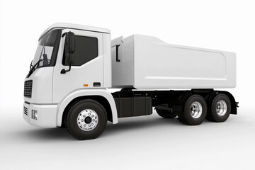 White dump truck parked on a clean surface