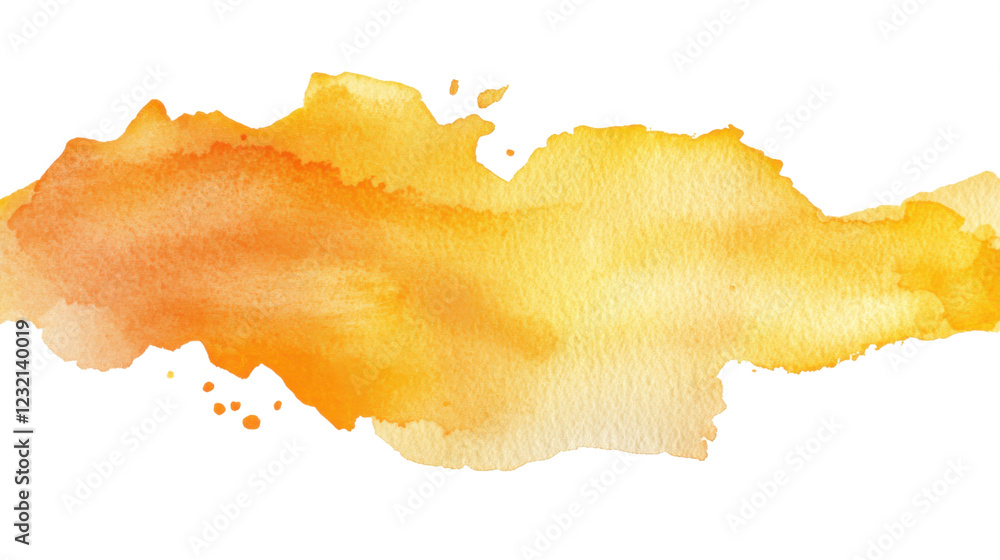 Poster abstract orange watercolor stain creating a vibrant and textured background with transparent effect