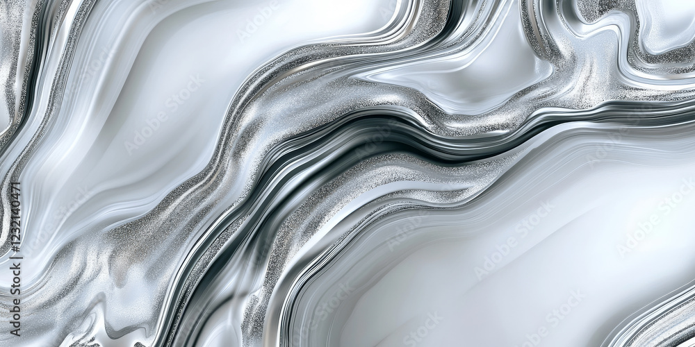 Poster abstract silver agate texture background with sleek metallic tones and shimmering details. a futuris