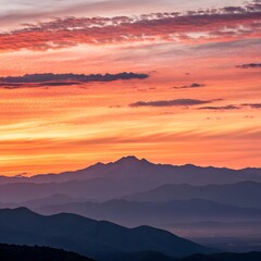 Obraz premium sunset over the mountains