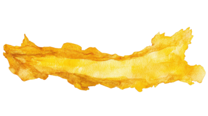 Bright yellow watercolor gradient stripe on transparent background