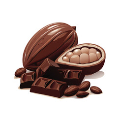 chocolate with nuts vector
