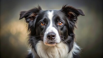 Highly focused Border Collie's facial expression, dog breed, focus,  dog breed,focus