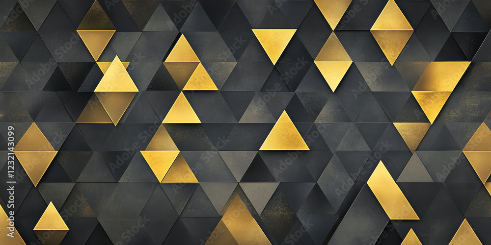 Poster charcoal gray and gold geometric background for business presentation. abstract seamless pattern of 
