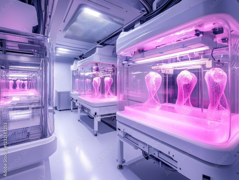 Poster developing synthetic tendons in futuristic lab environment