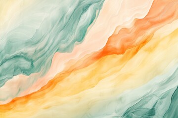 Abstract Art Piece with Orange, Green, and Blue Colors