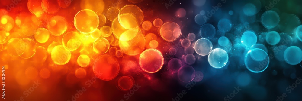 Poster colorful circles create a vibrant abstract backdrop with random arrangements and shades