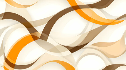 Abstract swirling orange and brown lines on white background; design element for websites or presentations