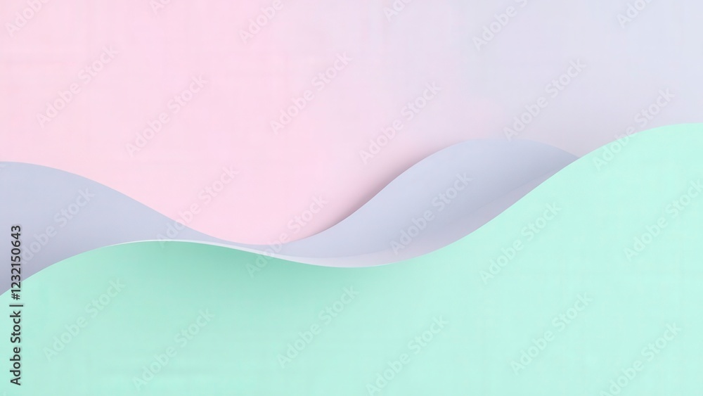 Poster abstract pastel colored paper background creating smooth waves