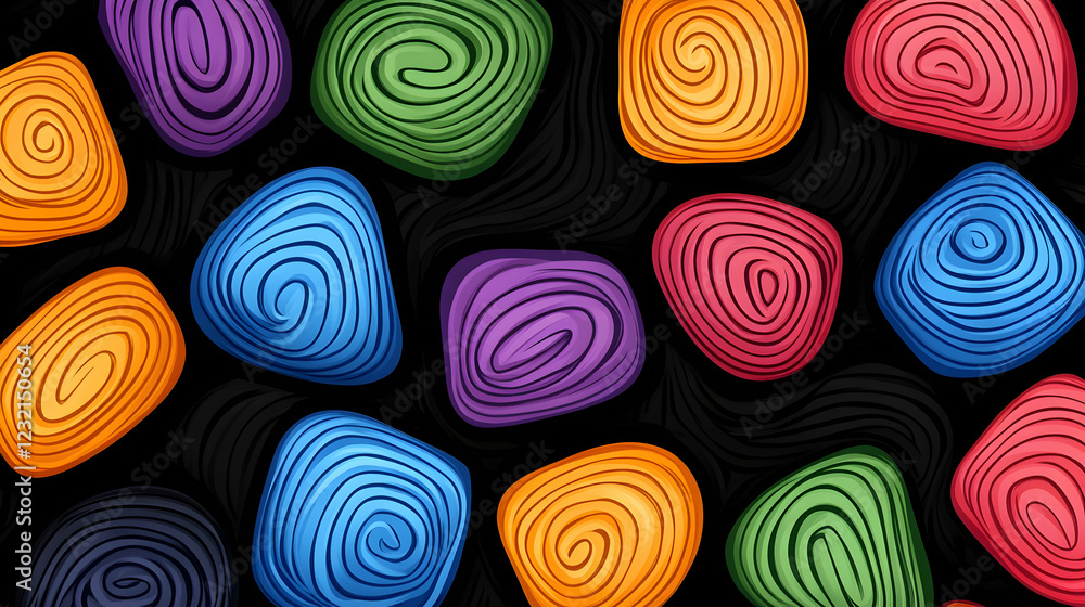 Wall mural colorful swirl pattern background design, ideal for website or app interface