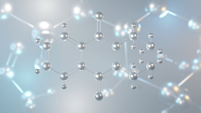 diethyl phthalate molecular structure, 3d model molecule, phthalate ester, structural chemical formula view from a microscope