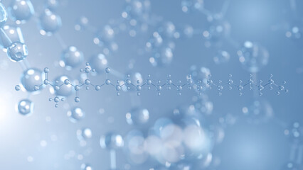 sodium stearoyl lactylate molecular structure 3d, e481, structural chemical formula view from a microscope