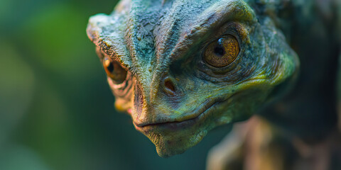 Fototapeta premium Close-up Photograph of a Reptilian Creature's Head
