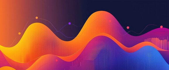 Abstract financial performance graph with bold shapes