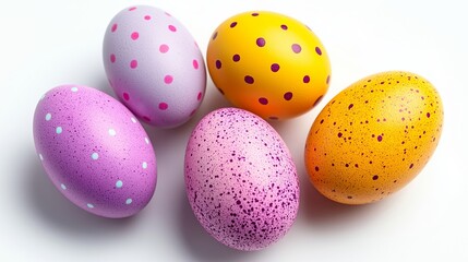 Obraz premium Vibrant and Decorative Polka Dot Eggs for Spring Celebration