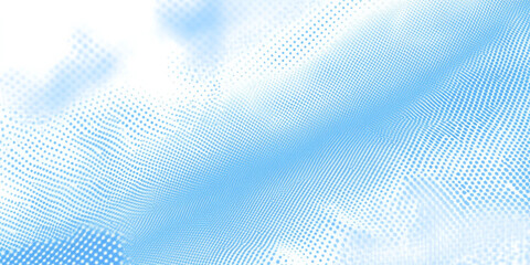 Naklejka premium Sky blue and white geometric universal background for business presentation. Abstract minimalist triangular pattern with halftone effect, perfect for a professional, calming presentation design.