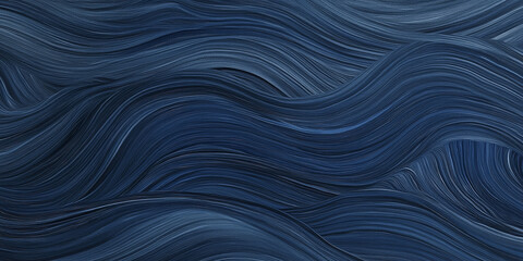 Navy blue textures wallpaper with silk smooth flowing wave patterns. The deep blue tones create a serene and contemporary high-definition background design.