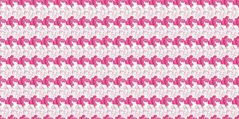 Watercolor seamless pattern with stylized pink and gold abstract acanthus leaves