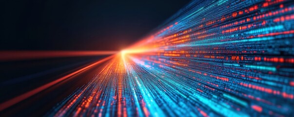 Sleek dark blue gradient with motion blur effects conveying speed and futuristic energy