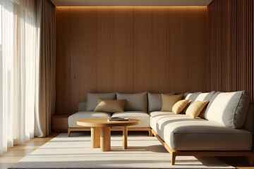 Wood textures, Modern materials, Minimalistic warmth, Natural sophistication, Fusion design, Elegant simplicity