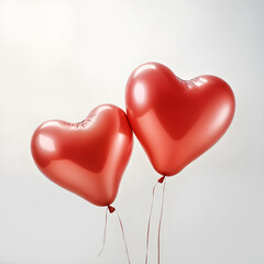 Two pink heart shaped balloons. Made by AI, Artificial intelligence. Generated image