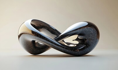 Abstract 3d rendering of twisted lines. Modern background design, illustration of a futuristic shape, Generative AI