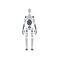 Humanoid robot flat icon.