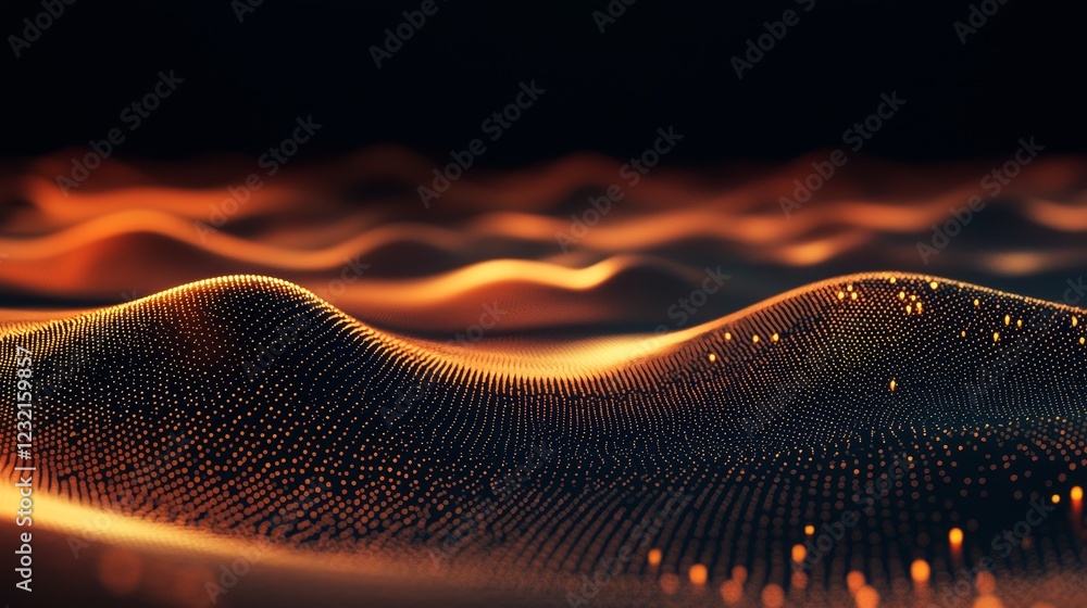 Poster mesmerizing light waves radiating outward in a dynamic pattern