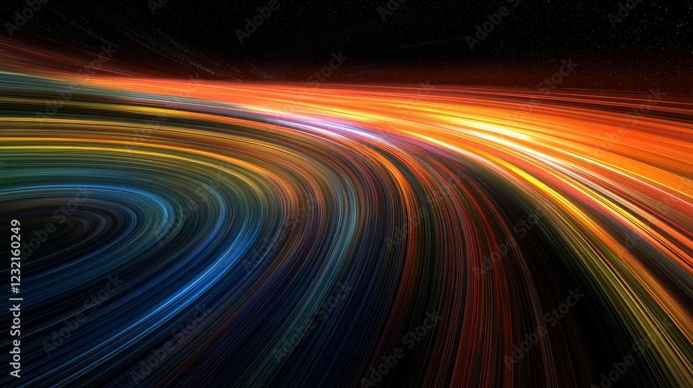Poster Mesmerizing Display of Synchronized Colors in Abstract Motion Effect