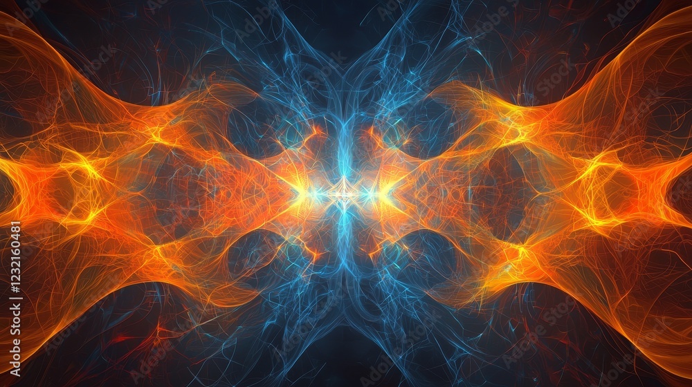 Poster pulsating energy waves in unison with vibrant colors and fluid patterns