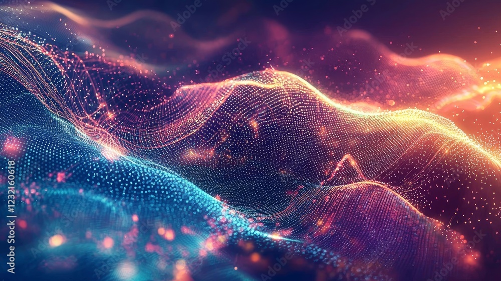 Poster pulsating energy waves in unison with dynamic network visualization