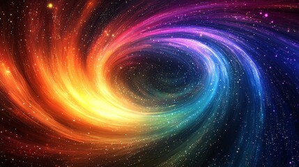 Obraz premium Whirlwind of Colorful Lights Cascading Through a Cosmic Space Background