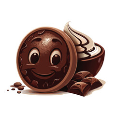 chocolate easter egg with chocolate vector