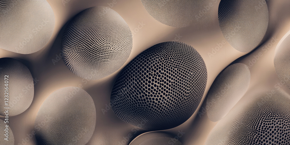 Poster peach spherical carbon textures with a soft, smooth finish. gentle patterns for a warm and modern de
