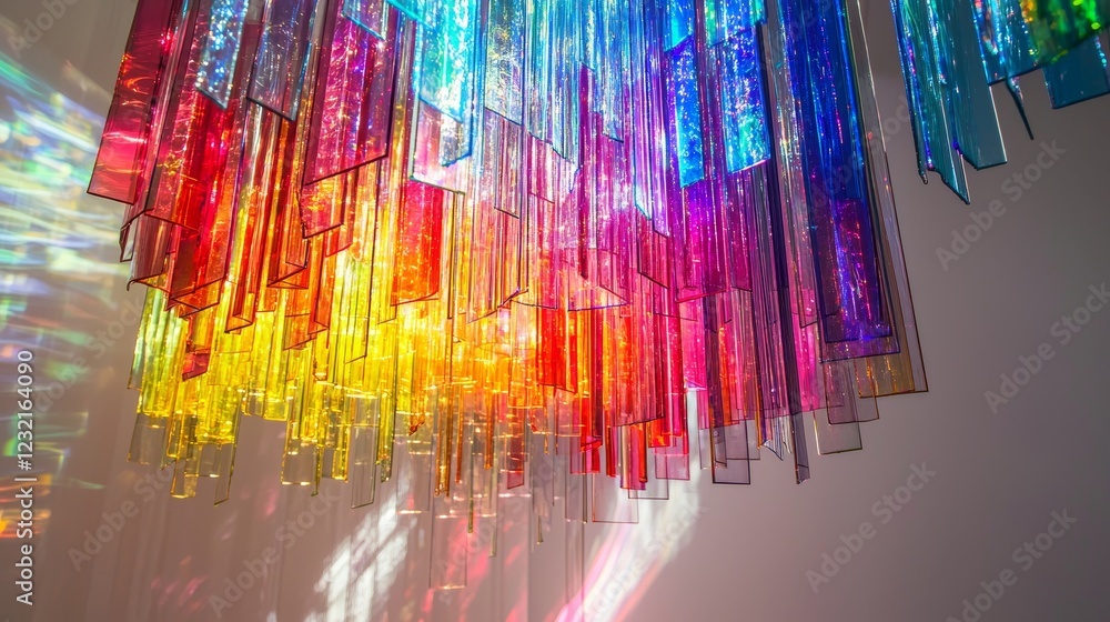 Poster Cascading Ribbons of Luminous Color in Vibrant Abstract Display