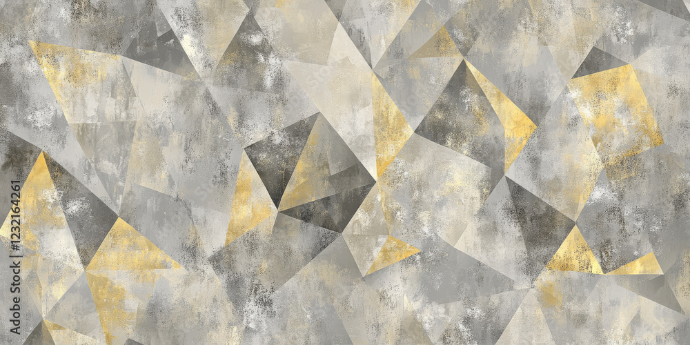Poster light gray and gold geometric background for business presentation. abstract seamless triangular des
