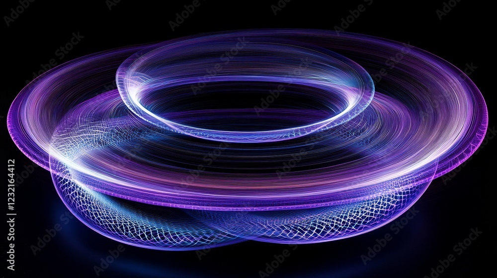 Poster pulsating circular patterns expanding in a radiant ring formation