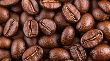 Obraz premium A close up of coffee beans with the idea of the coffee beans being the main focu