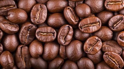 Naklejka premium A close up of coffee beans with a brown color