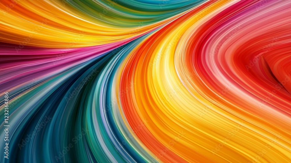 Poster colorful streaks creating mesmerizing shapes in fluid abstract design