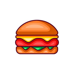 burger isolated on white background