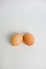 fresh chicken egg isolated on white background with copy space. Suitable for editing and used for food and nutrition advertising, easter egg.